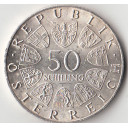 AUSTRIA 50 Schilling Ag. 150 Anniv. Banca Nazionale Fior di Conio